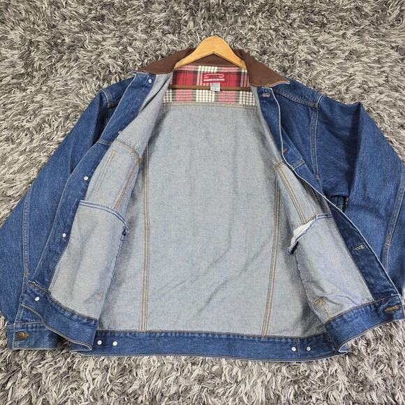 Vintage Marlboro Country Store Jacket Mens XL Denim Flannel Lined Western 90s - Picture 5 of 6